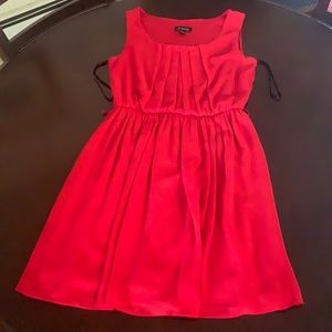 Red pleated mini dress